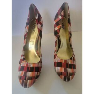 Carlos Santana Women's Multicolor Plaid Platform Stiletto Pumps Size 9